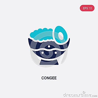 Two color congee vector icon from food and restaurant concept. isolated blue congee vector sign symbol can be use for web, mobile Vector Illustration