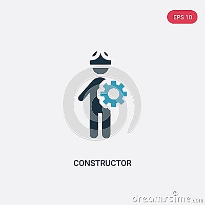 Two color constructor vector icon from people concept. isolated blue constructor vector sign symbol can be use for web, mobile and Vector Illustration