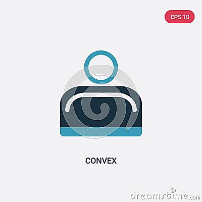 Two color convex vector icon from science concept. isolated blue convex vector sign symbol can be use for web, mobile and logo. Vector Illustration