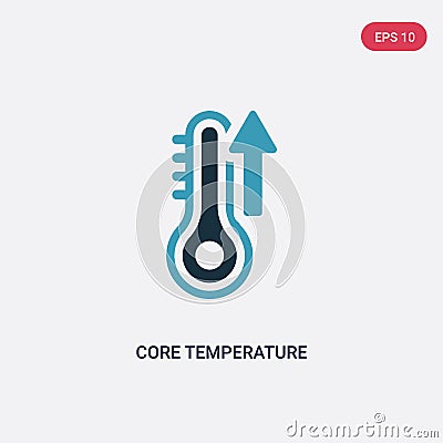 Two color core temperature vector icon from sauna concept. isolated blue core temperature vector sign symbol can be use for web, Vector Illustration