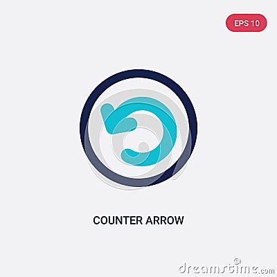 Two color counter arrow vector icon from arrows concept. isolated blue counter arrow vector sign symbol can be use for web, mobile Vector Illustration