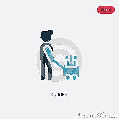 Two color curier vector icon from people concept. isolated blue curier vector sign symbol can be use for web, mobile and logo. eps Vector Illustration