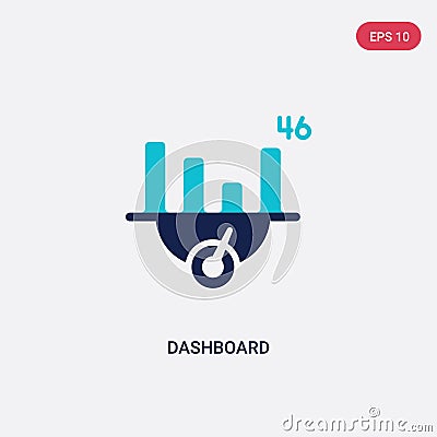 Two color dashboard vector icon from customer service concept. isolated blue dashboard vector sign symbol can be use for web, Vector Illustration