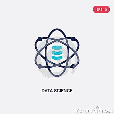 Two color data science vector icon from general-1 concept. isolated blue data science vector sign symbol can be use for web, Vector Illustration