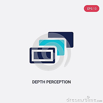 Two color depth perception vector icon from augmented reality concept. isolated blue depth perception vector sign symbol can be Vector Illustration