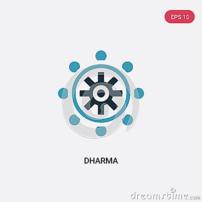 Two color dharma vector icon from religion concept. isolated blue dharma vector sign symbol can be use for web, mobile and logo. Vector Illustration