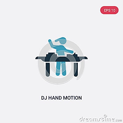 Two color dj hand motion vector icon from music concept. isolated blue dj hand motion vector sign symbol can be use for web, Vector Illustration