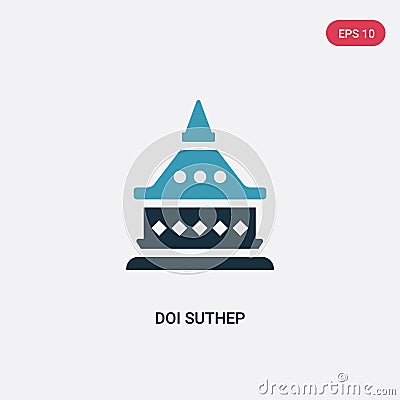 Two color doi suthep vector icon from religion concept. isolated blue doi suthep vector sign symbol can be use for web, mobile and Vector Illustration