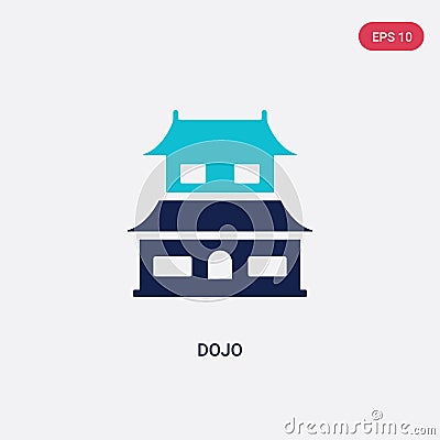 Two color dojo vector icon from asian concept. isolated blue dojo vector sign symbol can be use for web, mobile and logo. eps 10 Vector Illustration