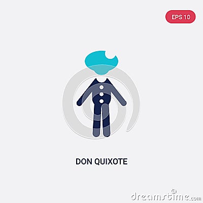 Two color don quixote vector icon from literature concept. isolated blue don quixote vector sign symbol can be use for web, mobile Vector Illustration