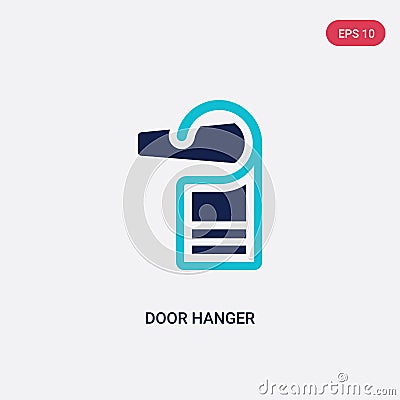 Two color door hanger vector icon from hotel and restaurant concept. isolated blue door hanger vector sign symbol can be use for Vector Illustration