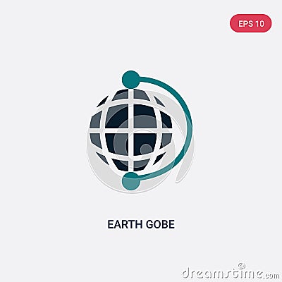 Two color earth gobe vector icon from maps and flags concept. isolated blue earth gobe vector sign symbol can be use for web, Vector Illustration