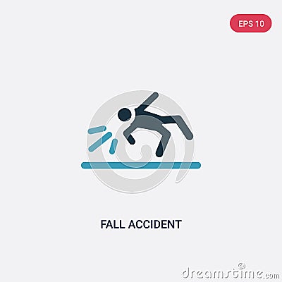 Two color fall accident vector icon from insurance concept. isolated blue fall accident vector sign symbol can be use for web, Vector Illustration