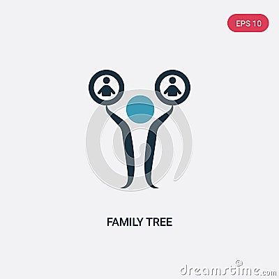 Two color family tree vector icon from people concept. isolated blue family tree vector sign symbol can be use for web, mobile and Vector Illustration