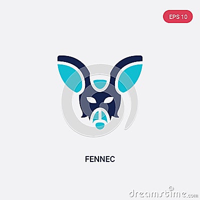 Two color fennec vector icon from desert concept. isolated blue fennec vector sign symbol can be use for web, mobile and logo. eps Vector Illustration