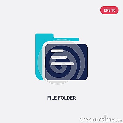Two color file folder vector icon from edit tools concept. isolated blue file folder vector sign symbol can be use for web, mobile Vector Illustration