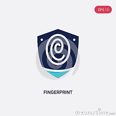 Two color fingerprint vector icon from gdpr concept. isolated blue fingerprint vector sign symbol can be use for web, mobile and Vector Illustration