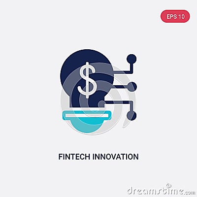 Two color fintech innovation vector icon from general-1 concept. isolated blue fintech innovation vector sign symbol can be use Vector Illustration