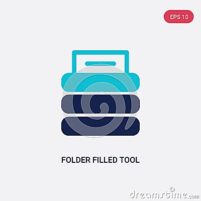 Two color folder filled tool vector icon from files and folders concept. isolated blue folder filled tool vector sign symbol can Vector Illustration