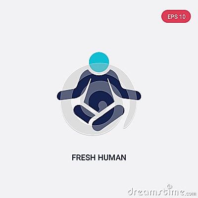 Two color fresh human vector icon from feelings concept. isolated blue fresh human vector sign symbol can be use for web, mobile Vector Illustration