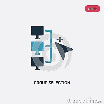 Two color group selection vector icon from networking concept. isolated blue group selection vector sign symbol can be use for web Vector Illustration