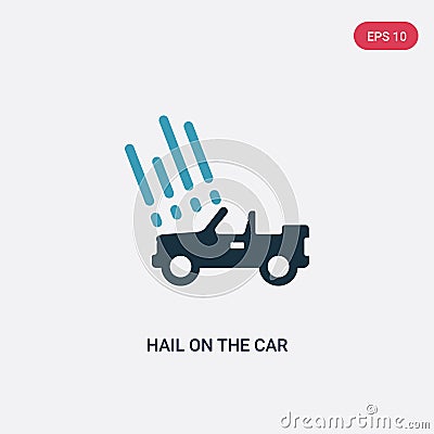 Two color hail on the car vector icon from insurance concept. isolated blue hail on the car vector sign symbol can be use for web Vector Illustration