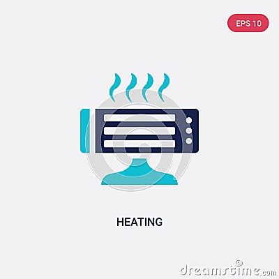 Two color heating vector icon from furniture concept. isolated blue heating vector sign symbol can be use for web, mobile and logo Vector Illustration