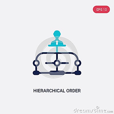 Two color hierarchical order vector icon from business concept. isolated blue hierarchical order vector sign symbol can be use for Vector Illustration