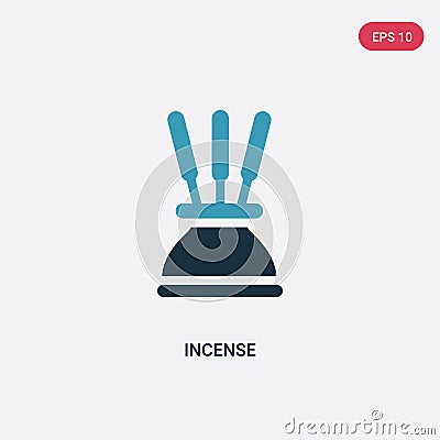 Two color incense vector icon from religion concept. isolated blue incense vector sign symbol can be use for web, mobile and logo Vector Illustration