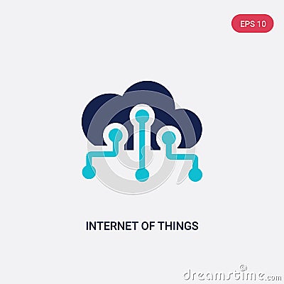 Two color internet of things vector icon from general concept. isolated blue internet of things vector sign symbol can be use for Vector Illustration