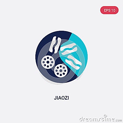 Two color jiaozi vector icon from asian concept. isolated blue jiaozi vector sign symbol can be use for web, mobile and logo. eps Vector Illustration