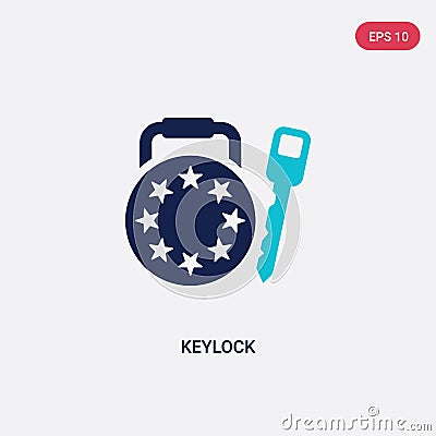 Two color keylock vector icon from gdpr concept. isolated blue keylock vector sign symbol can be use for web, mobile and logo. eps Vector Illustration