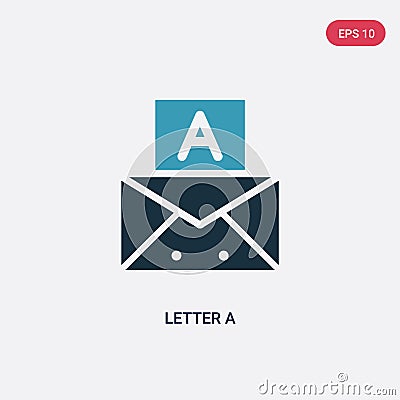 Two color letter a vector icon from signs concept. isolated blue letter a vector sign symbol can be use for web, mobile and logo. Vector Illustration