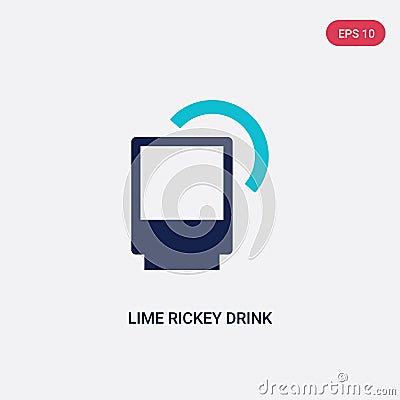 Two color lime rickey drink vector icon from drinks concept. isolated blue lime rickey drink vector sign symbol can be use for web Vector Illustration