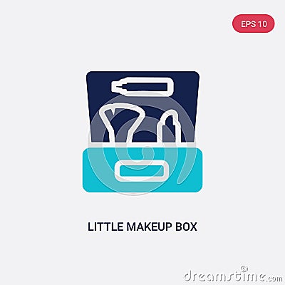 Two color little makeup box vector icon from beauty concept. isolated blue little makeup box vector sign symbol can be use for web Vector Illustration
