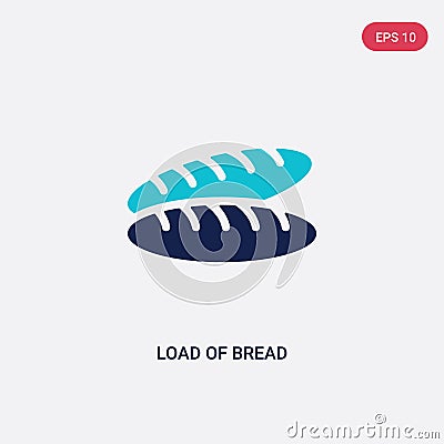 Two color load of bread vector icon from bistro and restaurant concept. isolated blue load of bread vector sign symbol can be use Vector Illustration