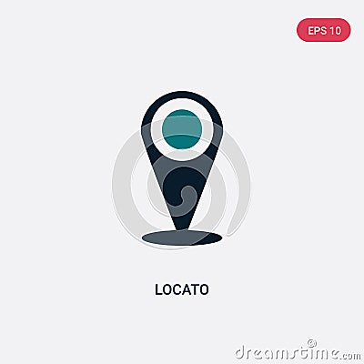 Two color locato vector icon from maps and flags concept. isolated blue locato vector sign symbol can be use for web, mobile and Vector Illustration