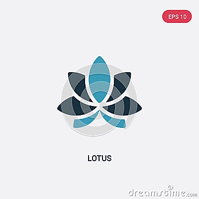 Two color lotus vector icon from religion concept. isolated blue lotus vector sign symbol can be use for web, mobile and logo. eps Vector Illustration