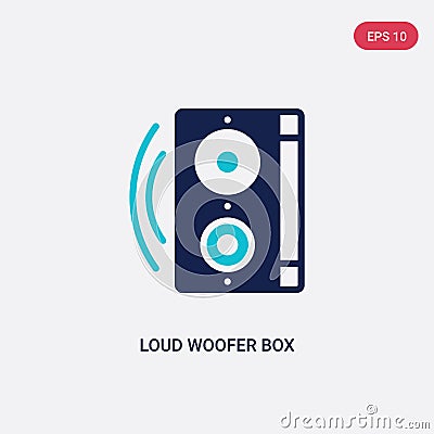 Two color loud woofer box vector icon from cinema concept. isolated blue loud woofer box vector sign symbol can be use for web, Vector Illustration