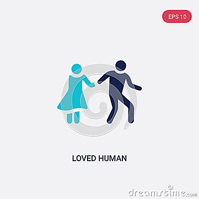 Two color loved human vector icon from feelings concept. isolated blue loved human vector sign symbol can be use for web, mobile Vector Illustration