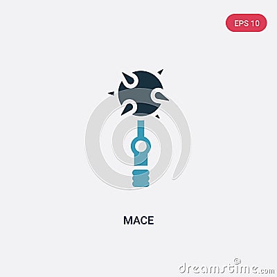 Two color mace vector icon from security concept. isolated blue mace vector sign symbol can be use for web, mobile and logo. eps Vector Illustration