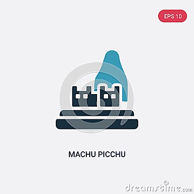 Two color machu picchu vector icon from monuments concept. isolated blue machu picchu vector sign symbol can be use for web, Vector Illustration