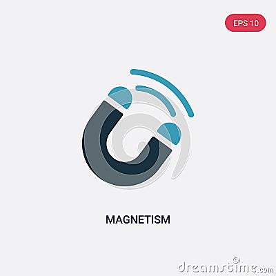 Two color magnetism vector icon from science concept. isolated blue magnetism vector sign symbol can be use for web, mobile and Vector Illustration