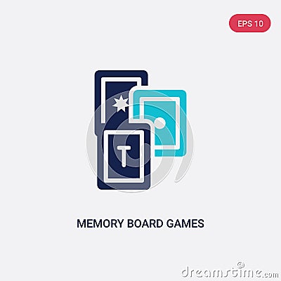 Two color memory board games vector icon from entertainment concept. isolated blue memory board games vector sign symbol can be Vector Illustration