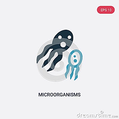 Two color microorganisms vector icon from science concept. isolated blue microorganisms vector sign symbol can be use for web, Vector Illustration