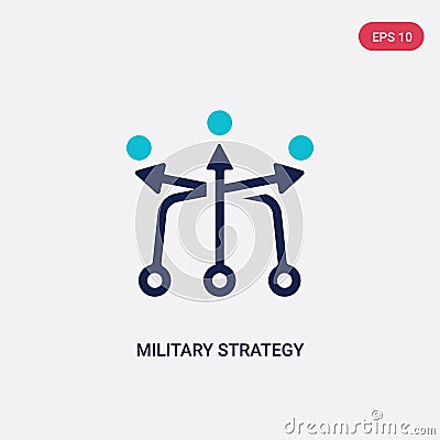 Two color military strategy sketch vector icon from army concept. isolated blue military strategy sketch vector sign symbol can be Vector Illustration