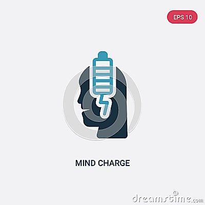 Two color mind charge vector icon from productivity concept. isolated blue mind charge vector sign symbol can be use for web, Vector Illustration