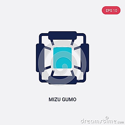 Two color mizu gumo vector icon from asian concept. isolated blue mizu gumo vector sign symbol can be use for web, mobile and logo Vector Illustration