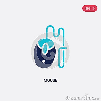 Two color mouse vector icon from electronic devices concept. isolated blue mouse vector sign symbol can be use for web, mobile and Vector Illustration