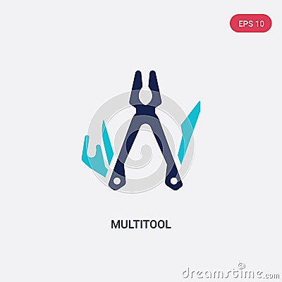 Two color multitool vector icon from free time concept. isolated blue multitool vector sign symbol can be use for web, mobile and Vector Illustration